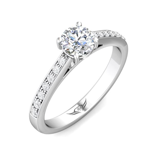 Flyerfit Micropave 18K White Gold Engagement Ring H-I SI2 Image 5 Becky Beauchine Kulka Diamonds and Fine Jewelry Okemos, MI