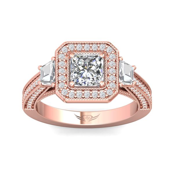 Flyerfit Three Stone 18K Pink Gold Engagement Ring G-H VS2-SI1 Image 2 Grogan Jewelers Florence, AL