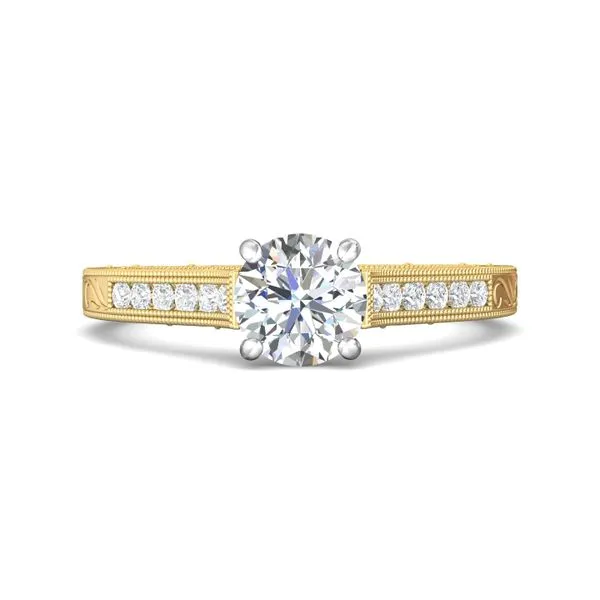 Flyerfit Vintage 18K Yellow Gold Shank And White Gold Top Engagement Ring  G-H VS2-SI1