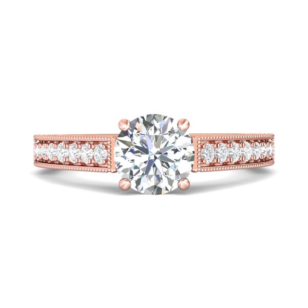 FlyerFit Micropave 14K Pink Gold Engagement Ring  Grogan Jewelers Florence, AL