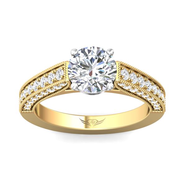FlyerFit Micropave 14K Yellow and 14K White Gold Engagement Ring  Image 2 Grogan Jewelers Florence, AL