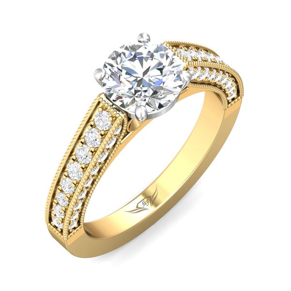 FlyerFit Micropave 14K Yellow and 14K White Gold Engagement Ring  Image 5 Grogan Jewelers Florence, AL