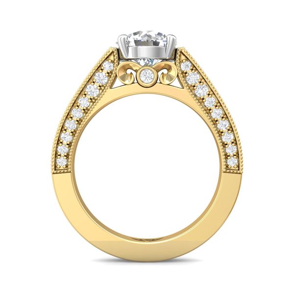 FlyerFit Micropave 14K Yellow and 14K White Gold Engagement Ring  Image 3 Grogan Jewelers Florence, AL