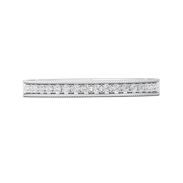 Flyerfit Micropave 14K White Gold Wedding Band G-H VS2-SI1 Wesche Jewelers Melbourne, FL