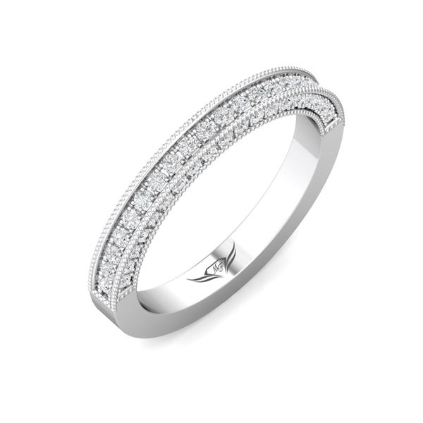 Flyerfit Micropave 18K White Gold Wedding Band G-H VS2-SI1 Image 5 Wesche Jewelers Melbourne, FL