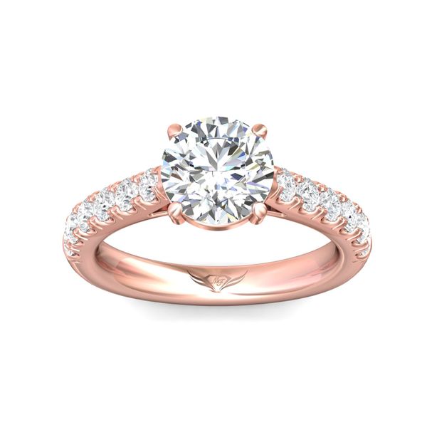 Flyerfit Micropave 18K Pink Gold Engagement Ring H-I SI2 Image 2 Wesche Jewelers Melbourne, FL