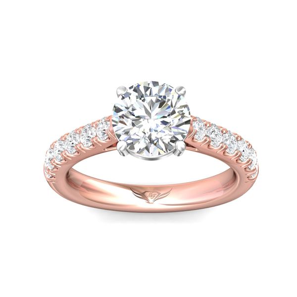 Flyerfit Micropave 18K Pink Gold Shank And White Gold Top Engagement Ring H-I SI1 Image 2 Becky Beauchine Kulka Diamonds and Fine Jewelry Okemos, MI