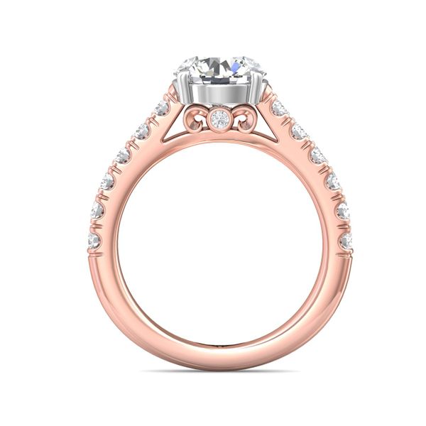 Flyerfit Micropave 18K Pink Gold Shank And White Gold Top Engagement Ring H-I SI1 Image 3 Christopher's Fine Jewelry Pawleys Island, SC
