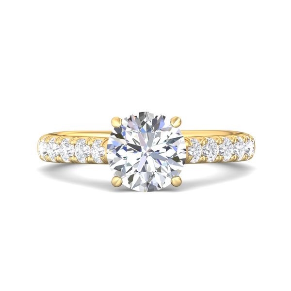 Flyerfit Micropave 18K Yellow Gold Engagement Ring H-I SI2 Wesche Jewelers Melbourne, FL