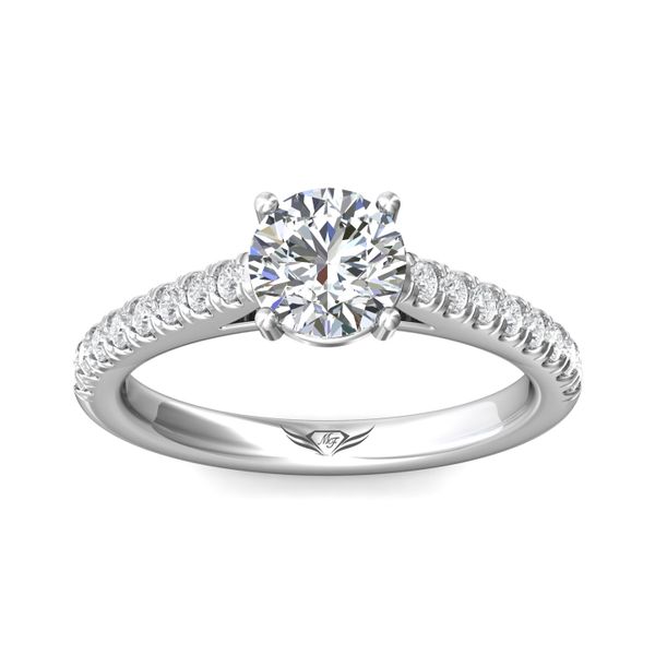Flyerfit Micropave 14K White Gold Engagement Ring H-I SI1 Image 2 Wesche Jewelers Melbourne, FL