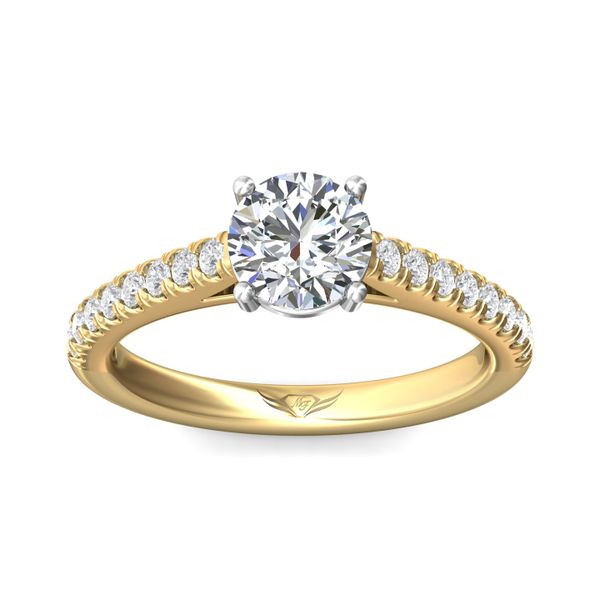 Flyerfit Micropave 18K Yellow Gold Shank And White Gold Top Engagement Ring H-I SI1 Image 2 Becky Beauchine Kulka Diamonds and Fine Jewelry Okemos, MI