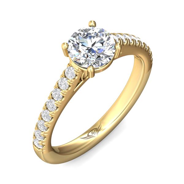 Flyerfit Micropave 18K Yellow Gold Engagement Ring G-H VS2-SI1 Image 5 Christopher's Fine Jewelry Pawleys Island, SC