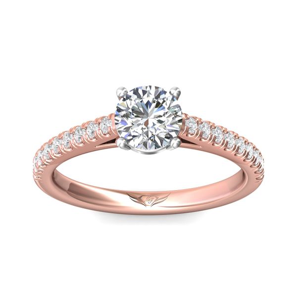 Flyerfit Micropave 18K Pink Gold Shank And White Gold Top Engagement Ring G-H VS2-SI1 Image 2 Christopher's Fine Jewelry Pawleys Island, SC