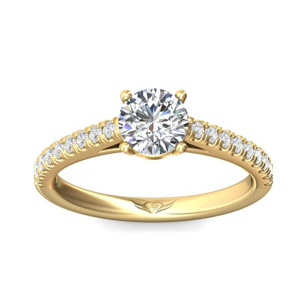 Flyerfit Micropave 14K Yellow Gold Engagement Ring H-I SI1 Image 2 Christopher's Fine Jewelry Pawleys Island, SC