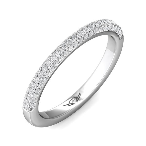 FlyerFit Micropave 14K White Gold Wedding Band G-H VS2-SI1