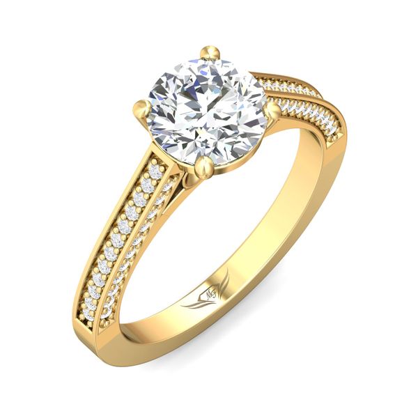 FlyerFit Micropave 18K Yellow Gold Engagement Ring  Image 5 Grogan Jewelers Florence, AL