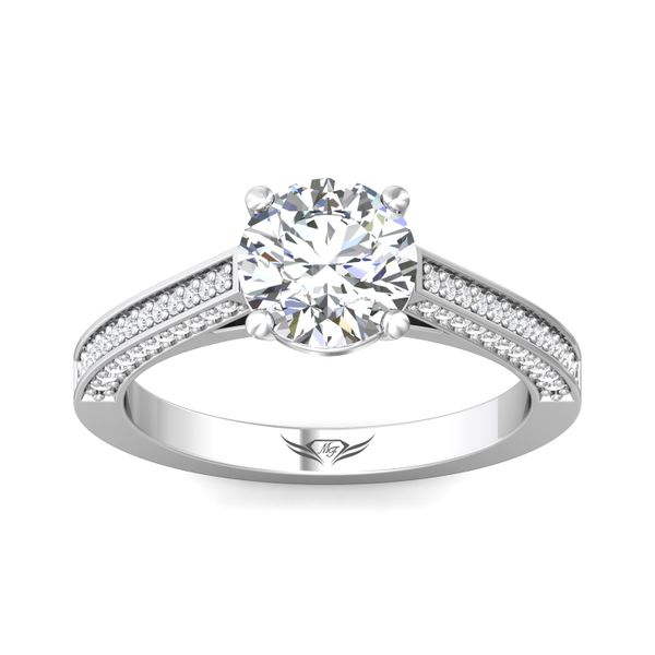 18K White Gold FlyerFit Micropave Engagement Ring Image 2 Becky Beauchine Kulka Diamonds and Fine Jewelry Okemos, MI