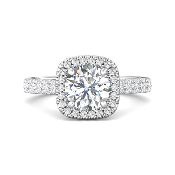 Flyerfit Micropave Halo 18K White Gold Engagement Ring G-H VS2-SI1 Wesche Jewelers Melbourne, FL