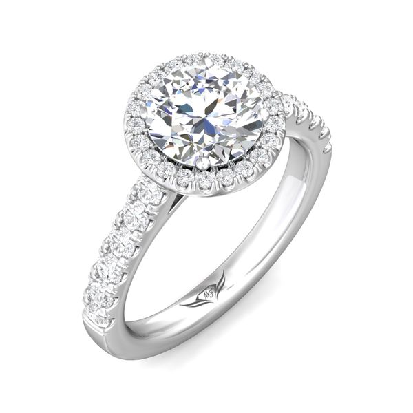Flyerfit Micropave Halo 14K White Gold Engagement Ring H-I SI1 Image 5 Grogan Jewelers Florence, AL