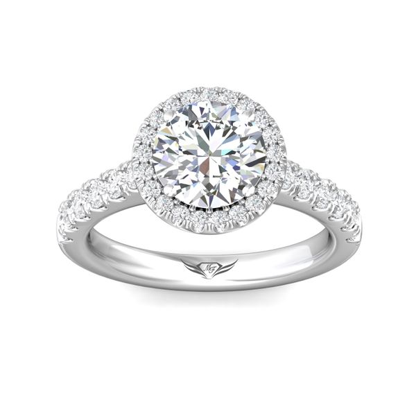 Flyerfit Micropave Halo 18K White Gold Engagement Ring H-I SI1 Image 2 Becky Beauchine Kulka Diamonds and Fine Jewelry Okemos, MI