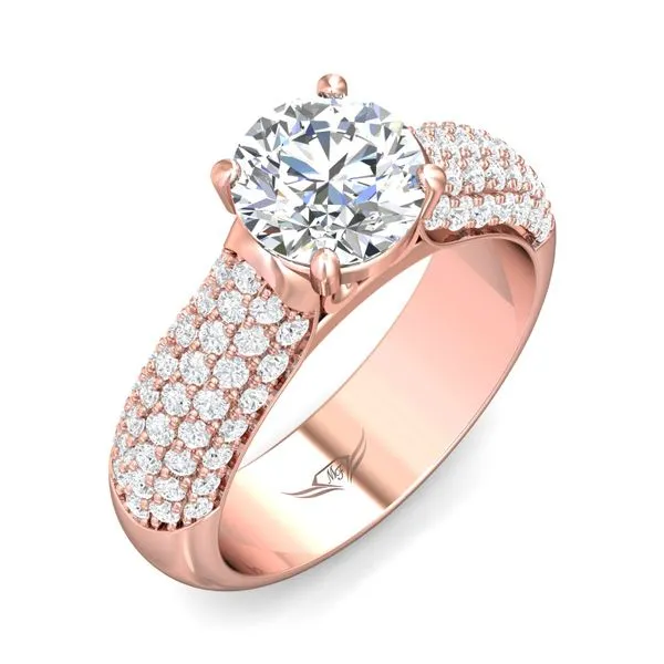 Pink Gold Rose Engagement Ring - Jewelry Designs