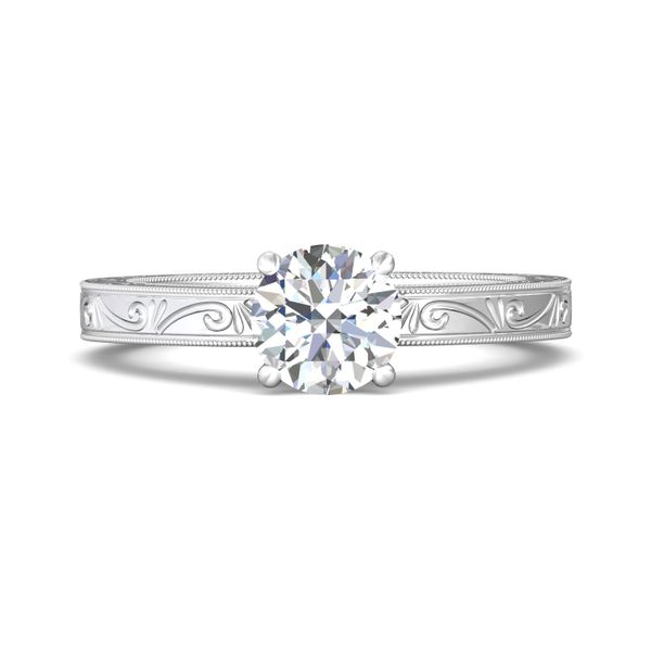 14K White Gold FlyerFit Vintage Engagement Ring Cornell's Jewelers Rochester, NY