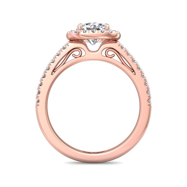 Flyerfit Micropave Halo 18K Pink Gold Engagement Ring H-I SI1 Image 3 Grogan Jewelers Florence, AL