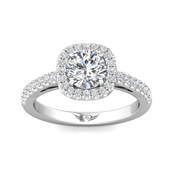 Flyerfit Micropave Halo 14K White Gold Engagement Ring G-H VS2-SI1 Image 2 Christopher's Fine Jewelry Pawleys Island, SC