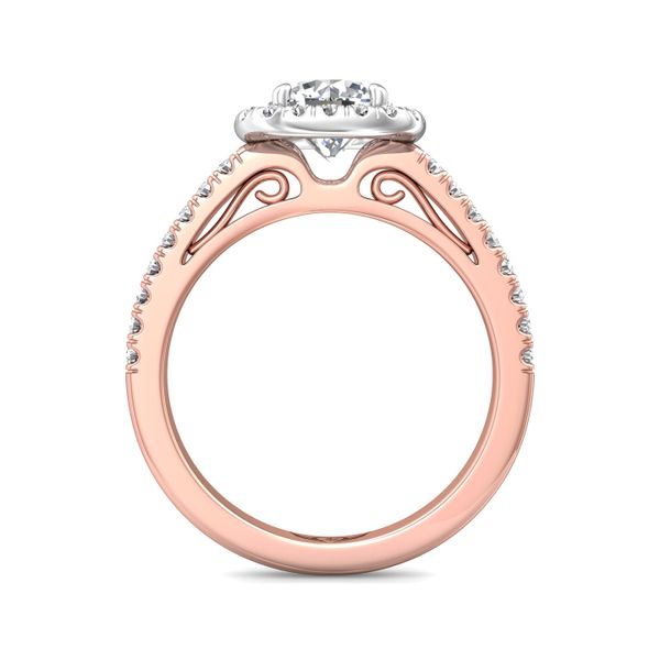 Flyerfit Micropave Halo 18K Pink Gold Shank And White Gold Top Engagement Ring H-I SI1 Image 3 Christopher's Fine Jewelry Pawleys Island, SC