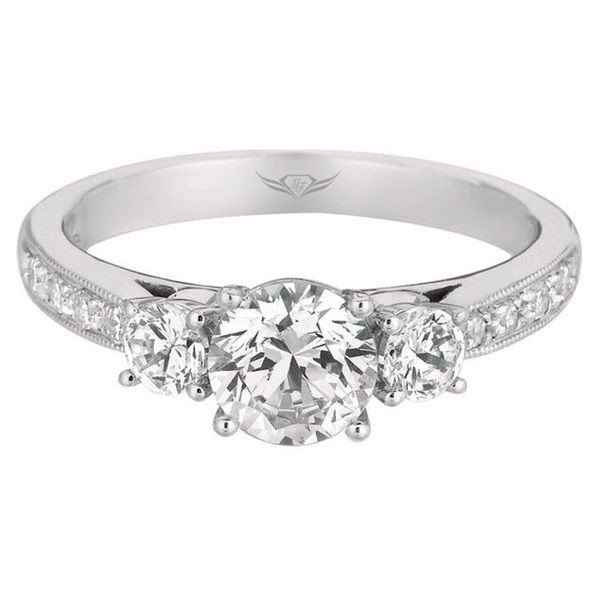 Flyerfit Three Stone 14K White Gold Engagement Ring G-H VS2-SI1 Wesche Jewelers Melbourne, FL