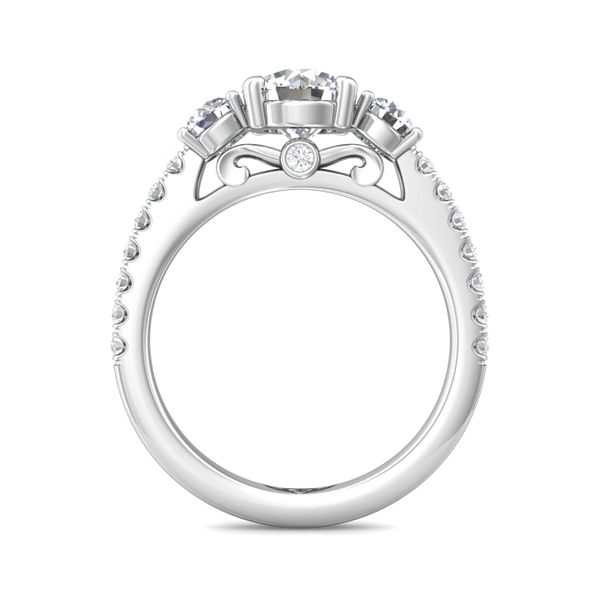 14K White Gold FlyerFit Three Stone Engagement Ring Image 3 Valentine's Fine Jewelry Dallas, PA