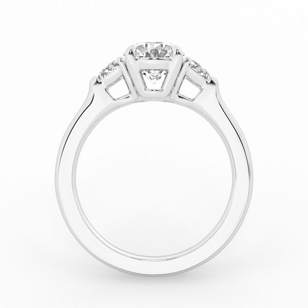 14K White Gold Three Stone Engagement Ring Image 2 Ellsworth Jewelers Ellsworth, ME