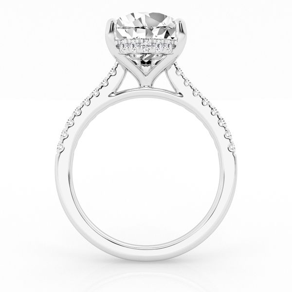14K White Gold Halo Engagement Ring Image 3 Ellsworth Jewelers Ellsworth, ME