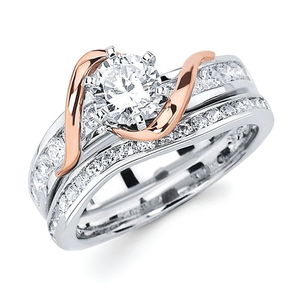 14k White & Rose Gold Bridal Set Jones Jeweler Celina, OH