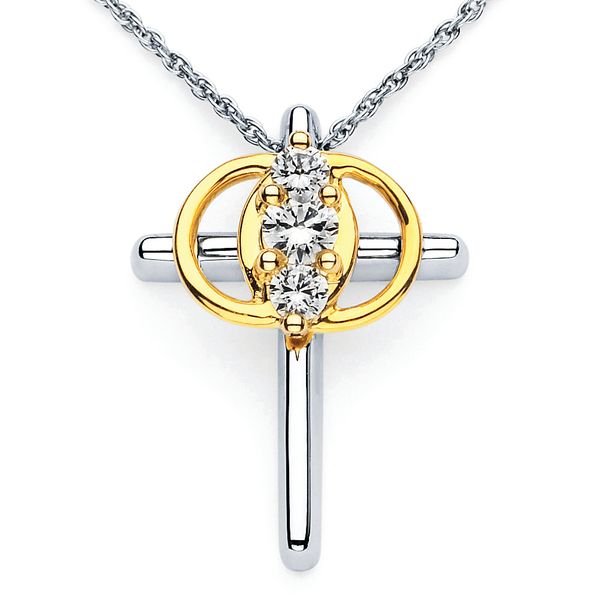 14k White Gold Diamond Cross McCoy Jewelers Bartlesville, OK