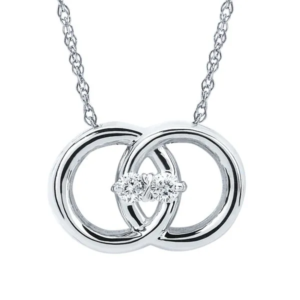 14k White Gold Diamond Pendant - Main Image