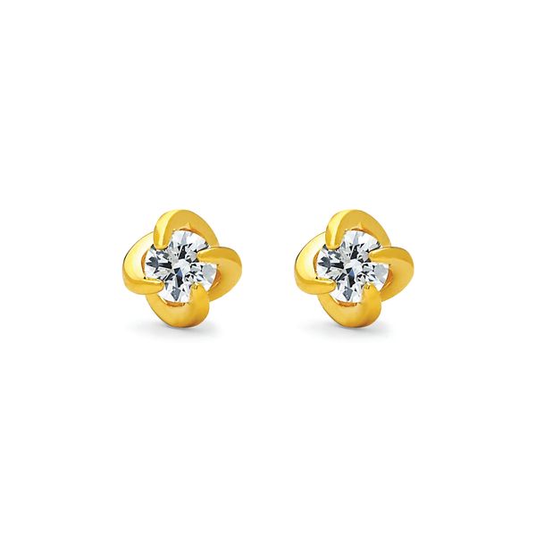 14k Yellow Gold Diamond Earrings Colonial Jewelers of Easton Easton, MD