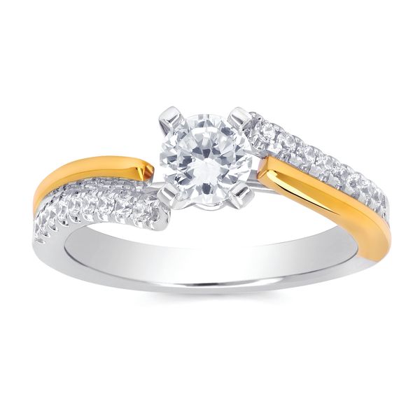14k White & Yellow Gold Bridal Set Image 2 Scirto's Jewelry Lockport, NY