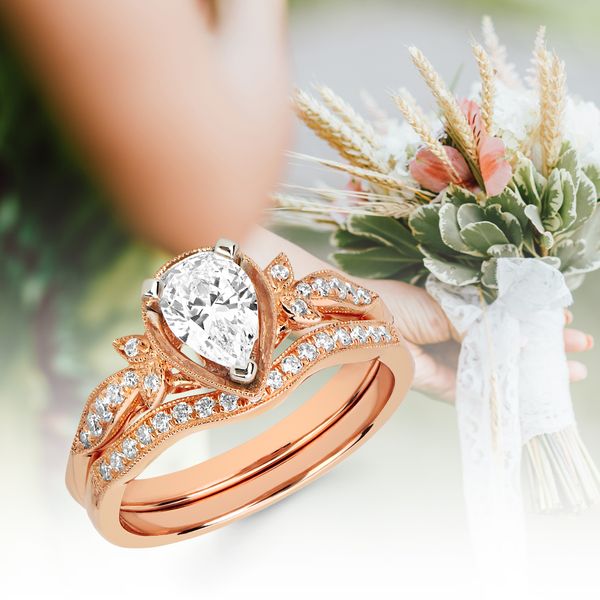 14k Rose Gold Bridal Set Image 5 Arnold's Jewelry and Gifts Logansport, IN