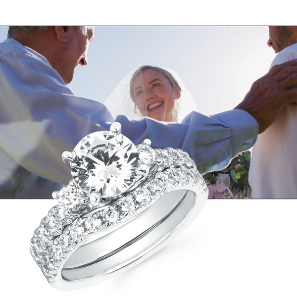 14k White Gold Bridal Set Image 5 Morin Jewelers Southbridge, MA