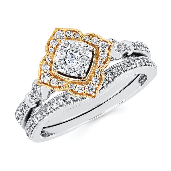 14k White & Yellow Gold Bridal Set Scirto's Jewelry Lockport, NY