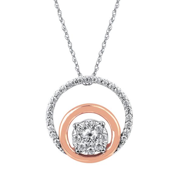 14k White & Rose Gold Diamond Pendant Elliott Jewelers Waukon, IA