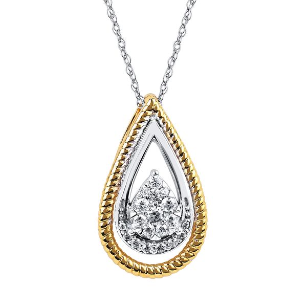 14k Yellow & White Gold Diamond Pendant Colonial Jewelers of Easton Easton, MD
