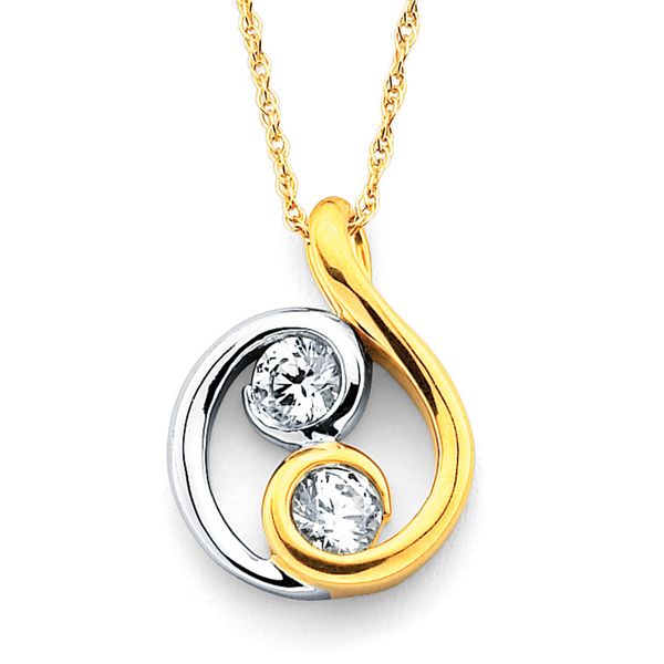 14k Yellow & White Gold Diamond Pendant Priddy Jewelers Elizabethtown, KY