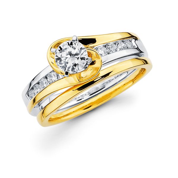 14k White & Yellow Gold Bridal Set Daniel Jewelers Brewster, NY