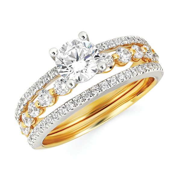 14k Yellow & White Gold Bridal Set Lewis Jewelers, Inc. Ansonia, CT