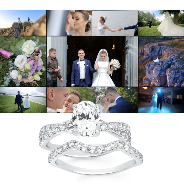 14k White Gold Bridal Set Image 3 Lewis Jewelers, Inc. Ansonia, CT