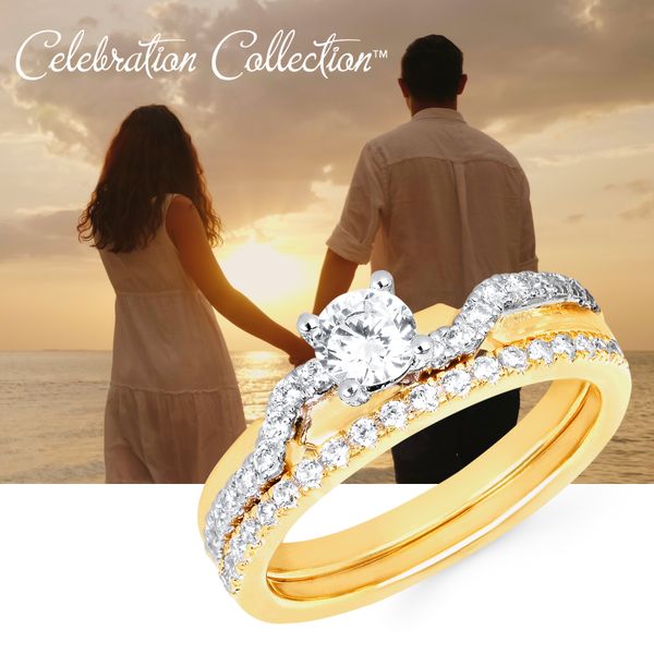 14k Yellow & White Gold Bridal Set Image 3 Morin Jewelers Southbridge, MA