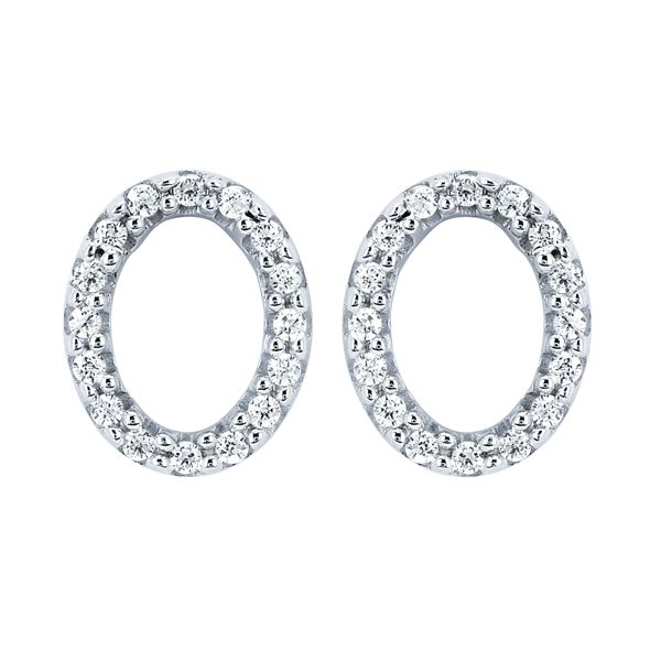 14k White Gold Diamond Earrings J. West Jewelers Round Rock, TX