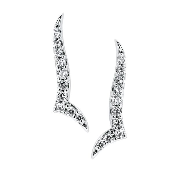 10k White Gold Diamond Earrings J. West Jewelers Round Rock, TX